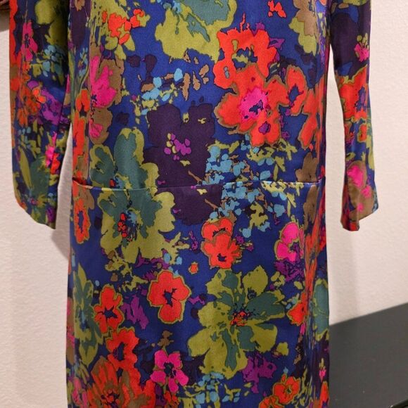 J. Crew Jules Silk Dress Sz 0 - Picture 6 of 8